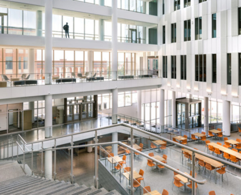 Artec rails in large public space, beautiful building design